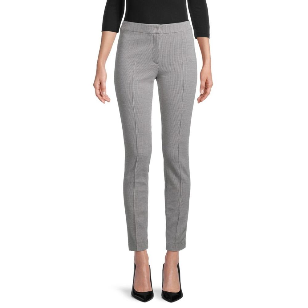 AKRIS PUNTO Mara Houndstooth Stretch Jersey Ankle Pintuck Trouser Pant 4 36 $495